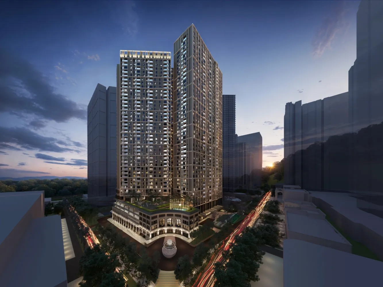 Artist impression of The Aldenz @ Central Park Damansara — aerial view