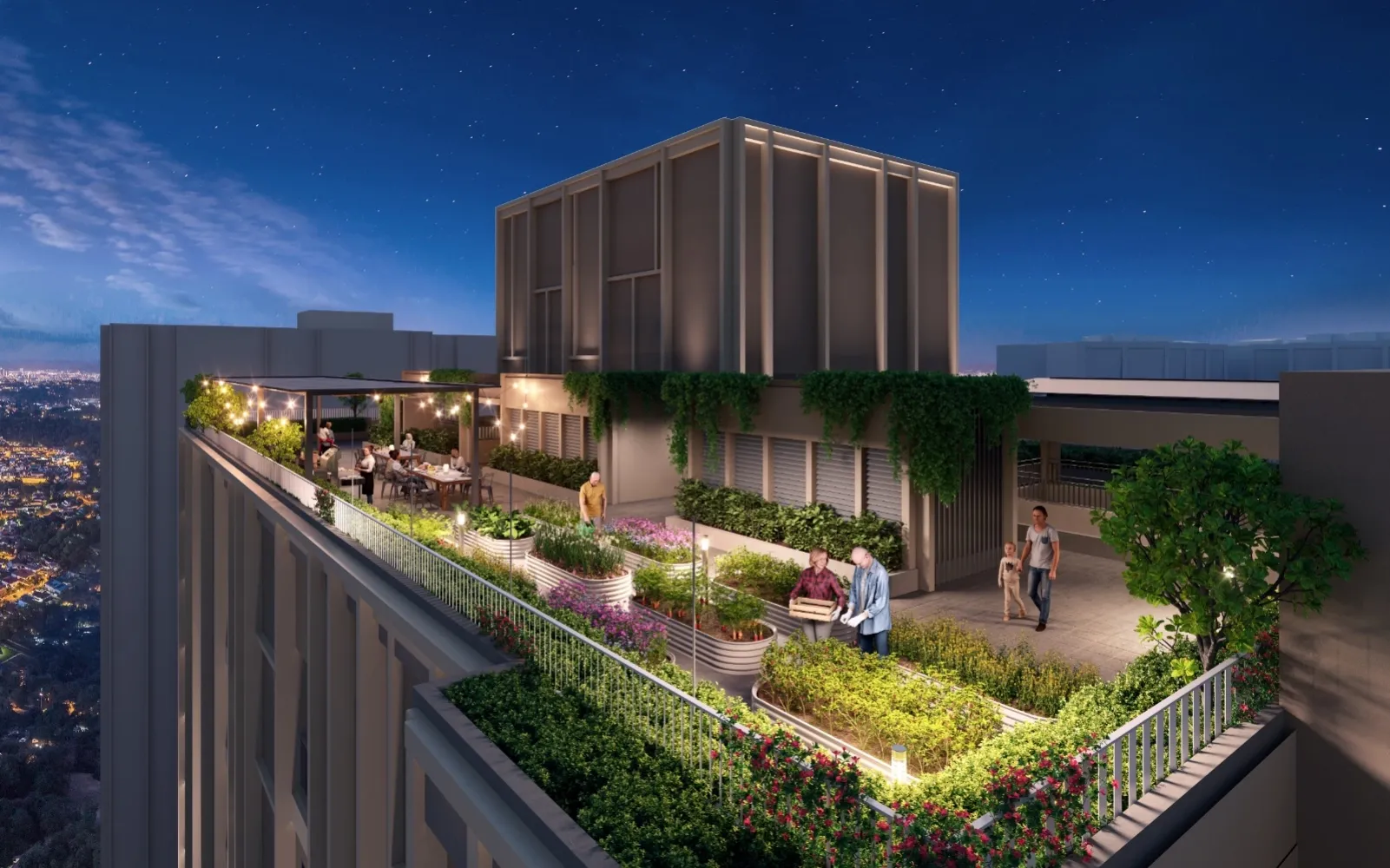 Artist impression of The Aldenz @ Central Park Damansara — evening view