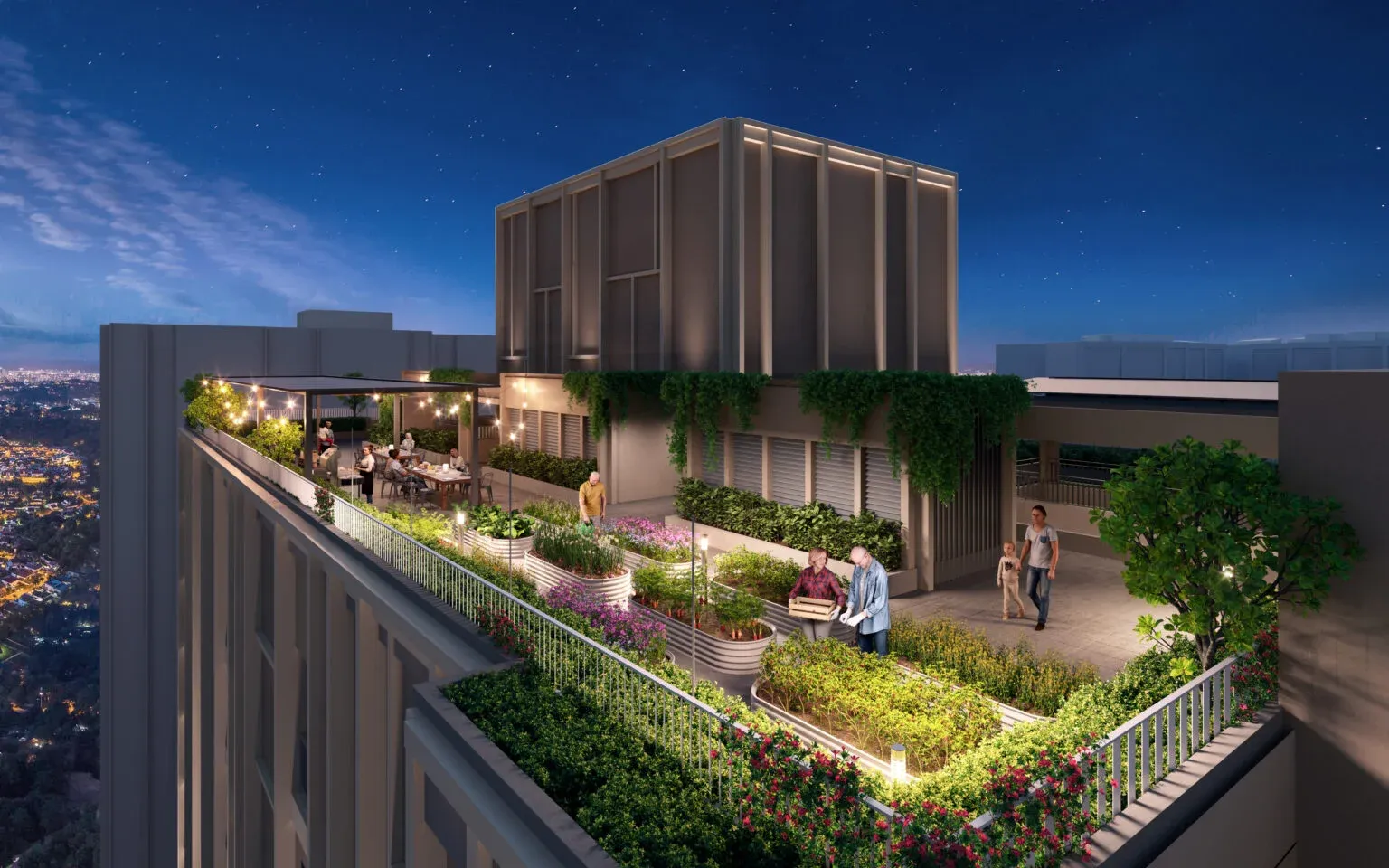 Artist impression of the herbs garden at The Aldenz