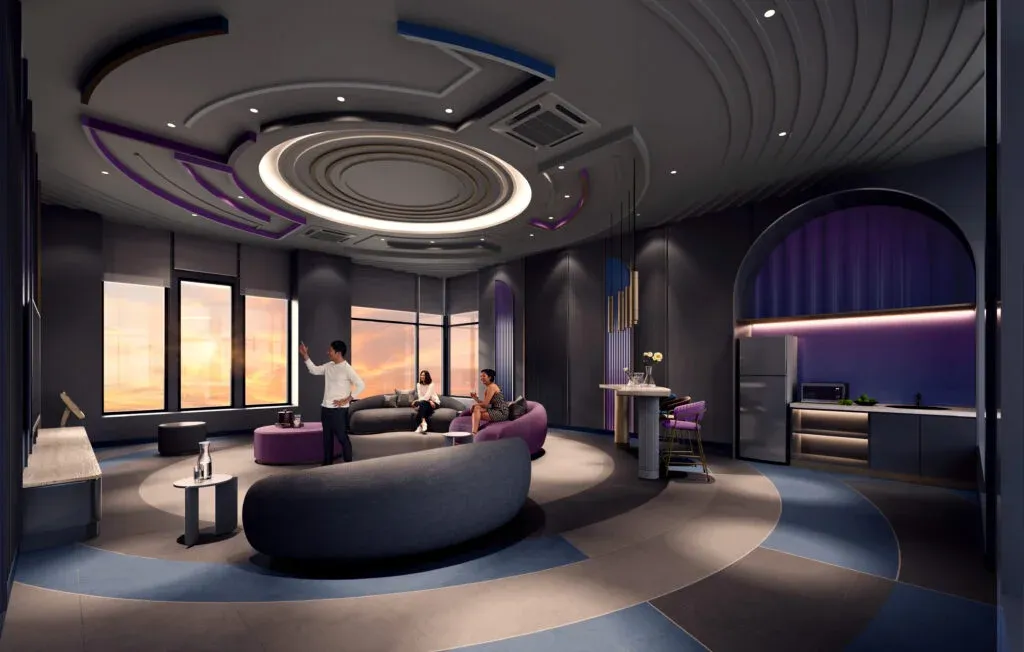 Artist impression of the music lounge at The Aldenz