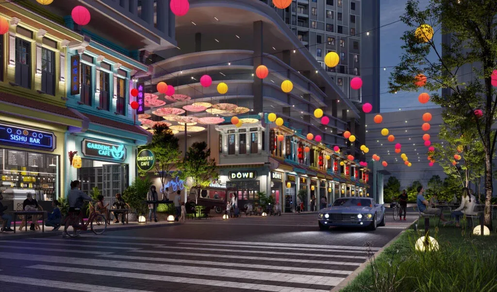 Artist impression of the street-level retail at The Aldenz