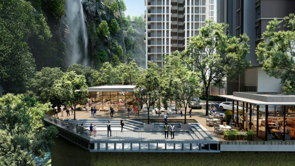 Artist impression of the amphitheatre at Central Park Damansara